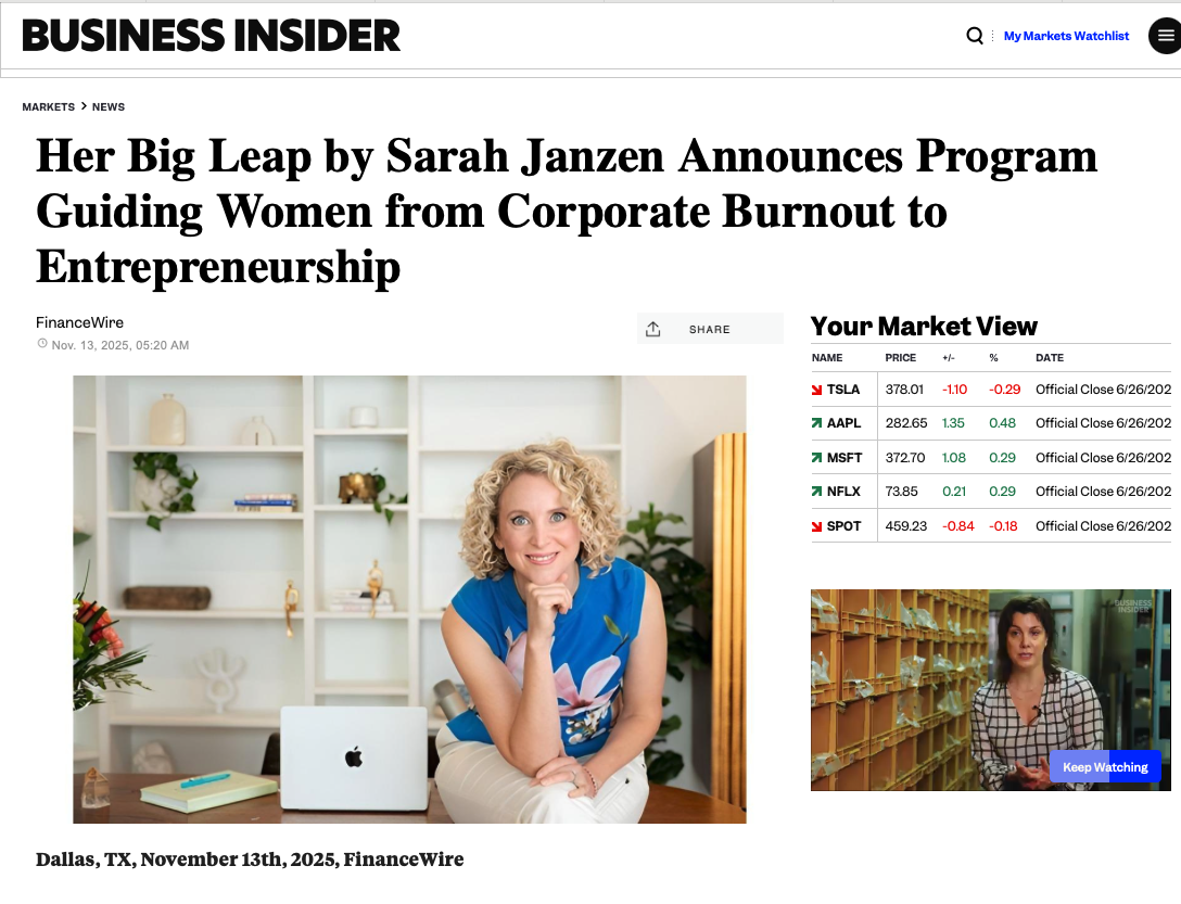 Sarah Janzen in Business Insider Sarah Janzen in Business Insider